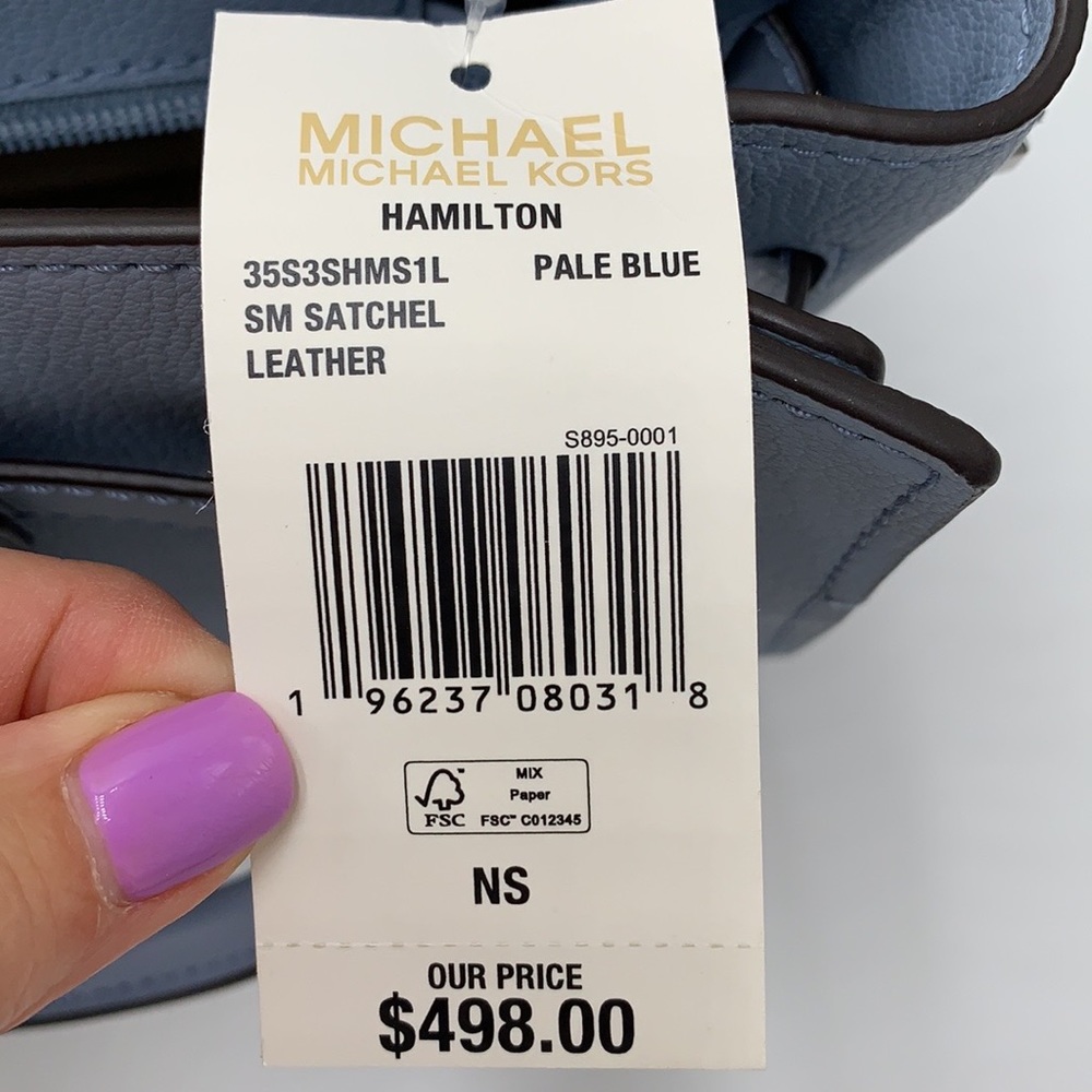 MICHAEL KORS HAMILTON SMALL SATCHEL PALE GOLD COLOR - Picture 13 of 13